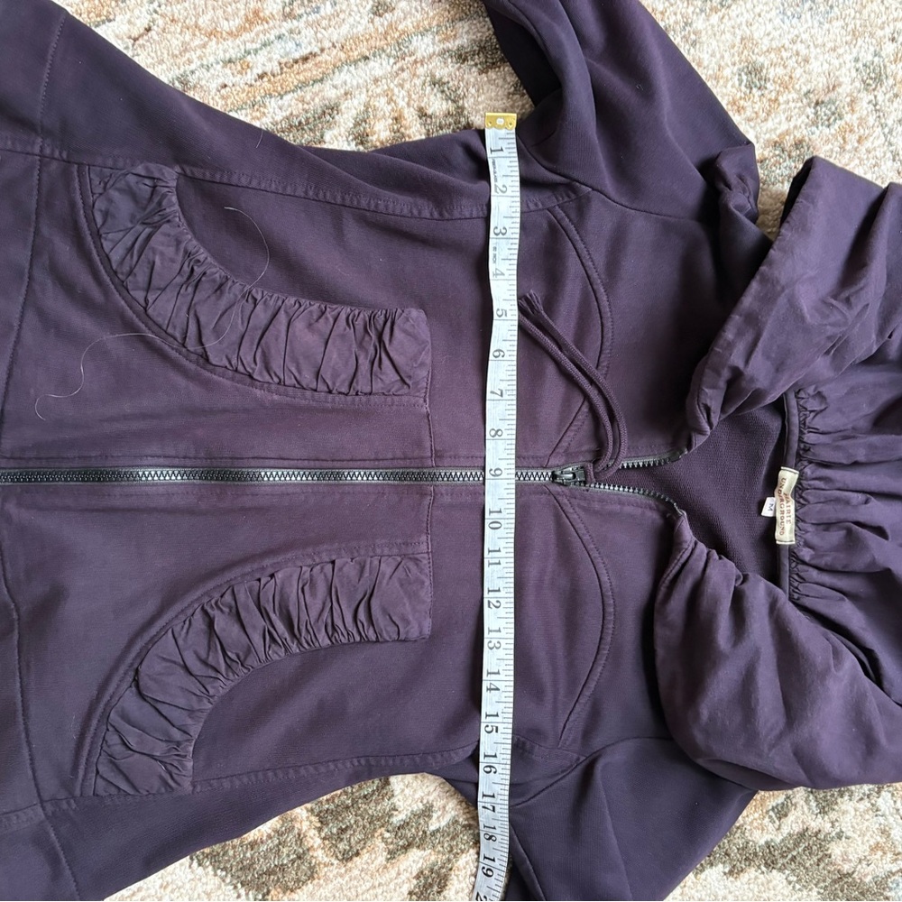 Prairie Underground plum short cloak hoodie sweatshirt XS/S - Picture 11 of 15